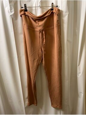 Fabletics Light Brown High-Waist Drawstring Joggers